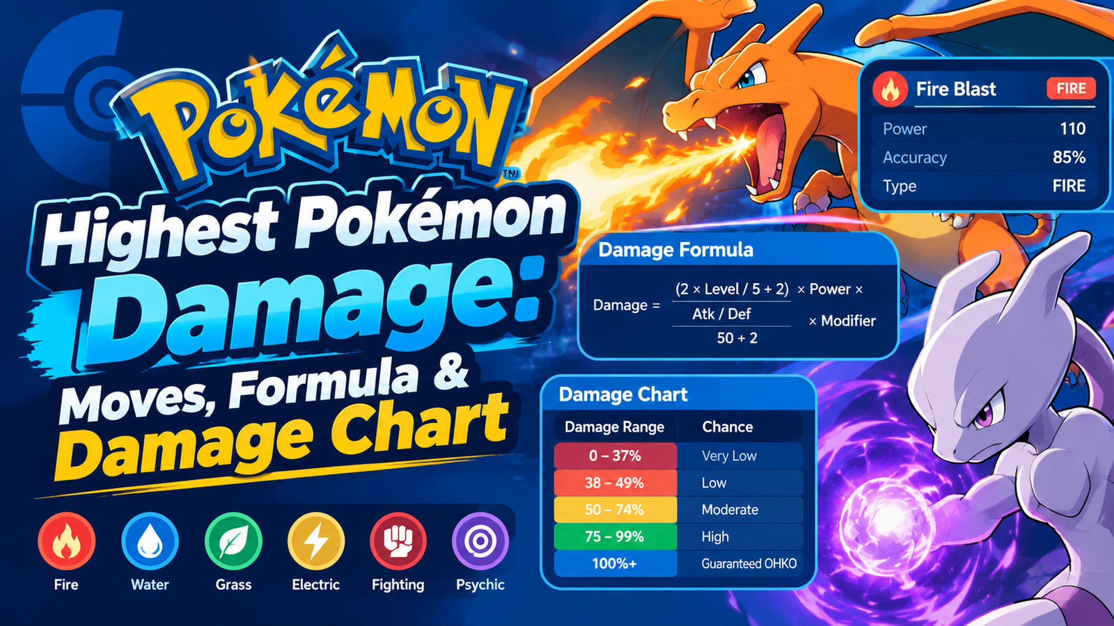 Highest Pokémon Damage: Moves, Formula & Damage Chart